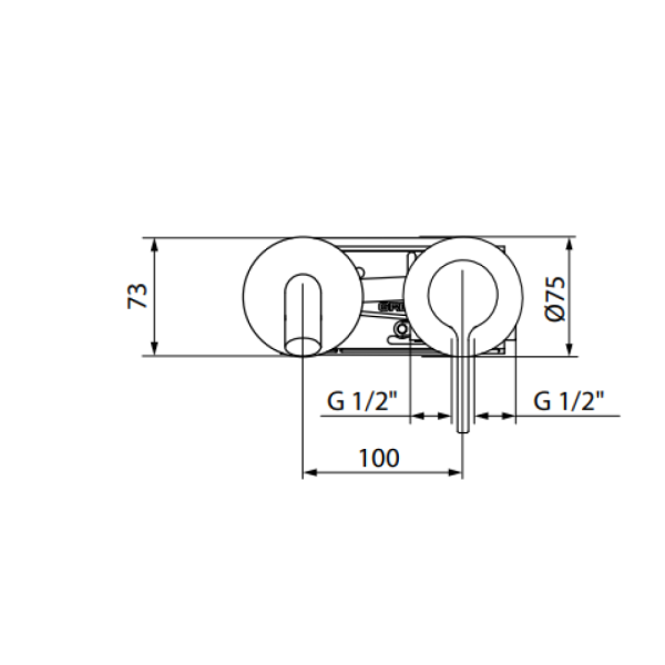 Зовнішня частина вбудованого змішувача для умивальника GRB Time 47017100 Хром