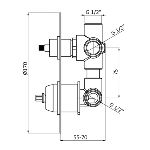 Змішувач для душу на 3 споживача GRB Time прихованого монтажу білий одноважільний 47145471