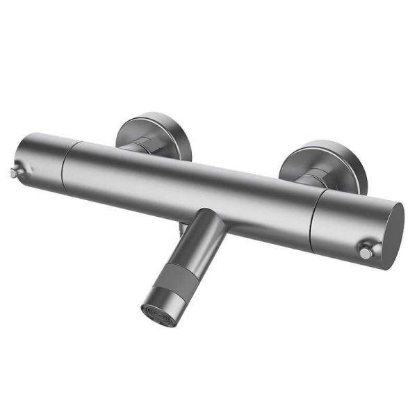 Термостатичний змішувач для ванни, відкритий настінний монтаж GRB Time 47210473 нержавіюча сталь