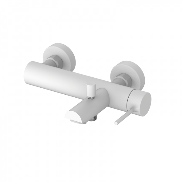 Змішувач для ванної кімнати GRB Time одноважільний з душовим гарнітуром білий 47226471