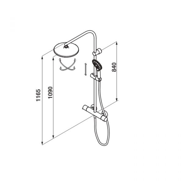 Душова система з термостатом Male Time 47425470XL