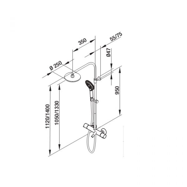 Душова система з термостатом Female Time 47453470TL