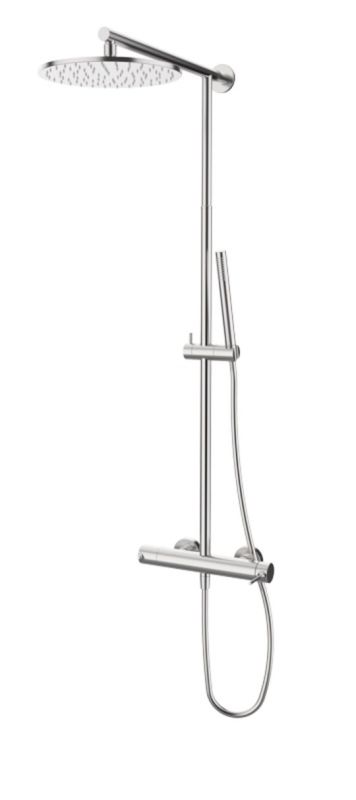 Одноважільний змішувач для душу GRB TIME з телескопічною колоною, сталь Eternice PVD 47499493TLC