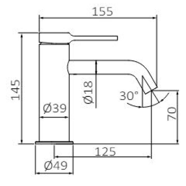 Змішувач для умивальника GRB Time Stainless Steel PVD 47510493
