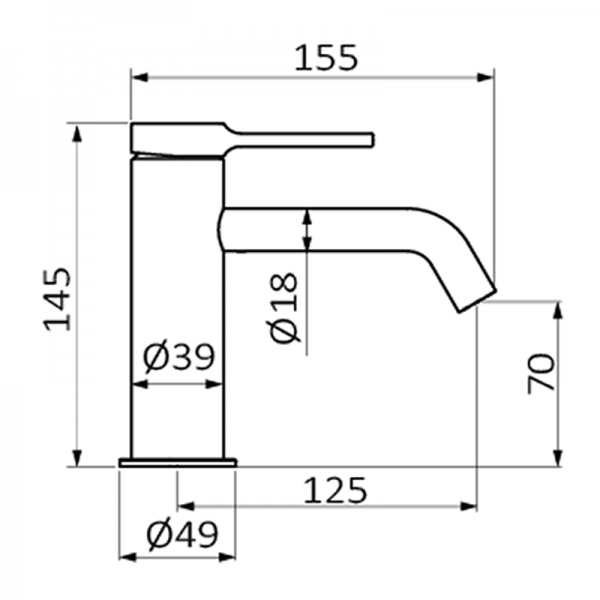 Змішувач для раковини GRB Time Male одноважільний з донним клапаном чорний 47512472
