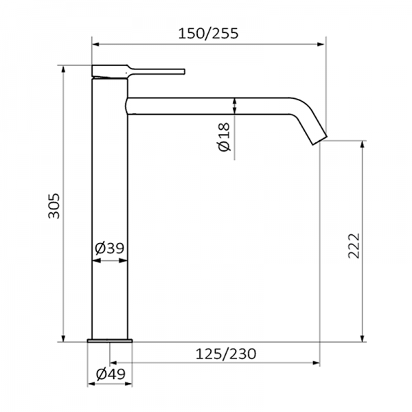Змішувач для раковини GRB Time XXL одноважільний з донним клапаном чорний 47513472