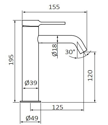 Змішувач для раковини GRB Time XL одноважільний бронза 47540455 PVD
