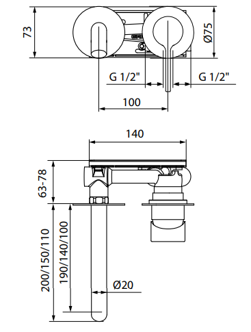 Змішувач для раковини GRB Time білий матовий 47533471
