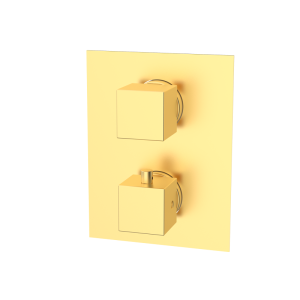 Термостатичний вбудований змішувач прихованого монтажу 2 споживачі GRB Kala PVD EterNice Brushed Gold 50120588