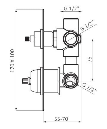 Змішувач для душу GRB Premier одноважільний 2 споживача хром 50135500