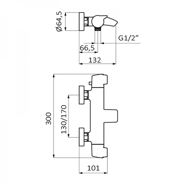 Змішувач для ванної GRB Premier з каскадним зливом хром 50216500