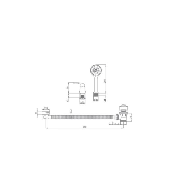 Одноважільний змішувач для ванни Premier 50230500