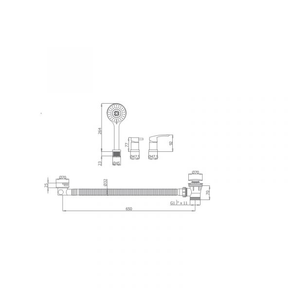 Одноважільний змішувач для ванни Premier 50231500