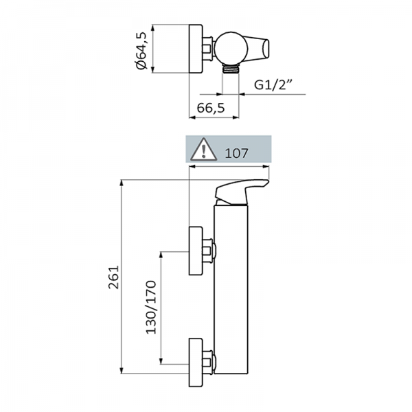 Змішувач для душу GRB Premier одноважільний хром 50324500