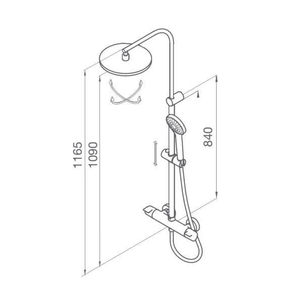 Душова система з термостатом Premier 50425500 XL