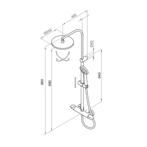 Душова система з термостатом Premier 50425592 PVD