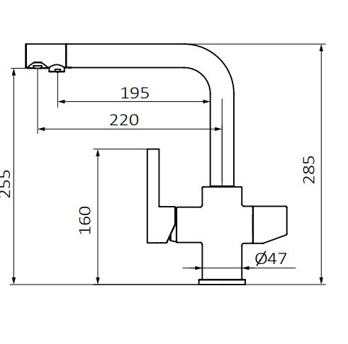 Змішувач для кухні під фільтр GRB Kitchen EterNice 51831593 PVD