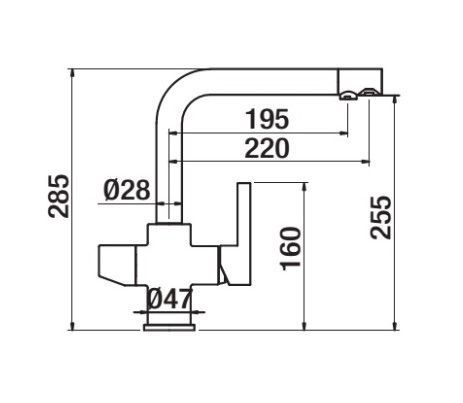 Змішувач для кухні під фільтр GRB Kitchen EterNice 51831592 PVD
