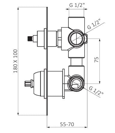 Змішувач для ванної GRB Kala одноважільний 2 споживача хром 60135600