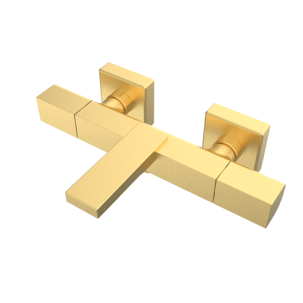 Змішувач для душу з термостатом, відкритий настінний монтаж, PVD EterNice Brushed Gold, GRB Kala 60210688