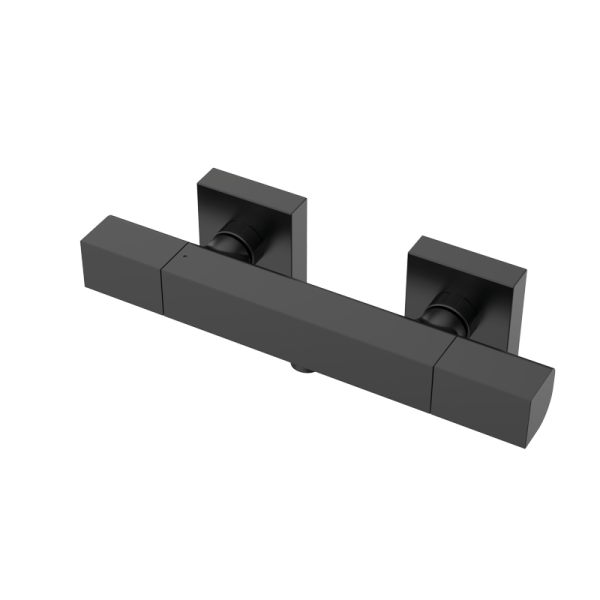 Змішувач для душу з термостатом, відкритий настінний монтаж, PVD EterNice Metal Black, GRB Kala 60310692