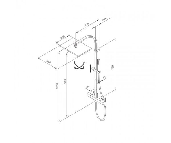 Душова система з термостатом GRB KALA Chrome 60449600