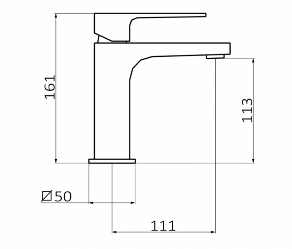 Змішувач для раковини одноважільний GRB Kala Black з донним клапаном чорний 60512601