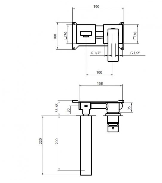 Змішувач для раковини GRB Kala одноважільний прихованого монтажу хром 60617601
