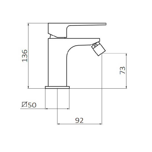 Змішувач для біде GRB Kala одноважільний з донним клапаном білий 60712602