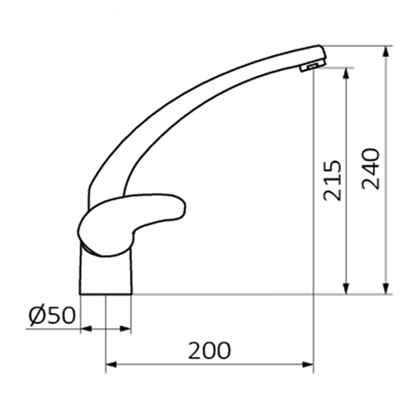 Змішувач для кухні GRB Cocinas Junior одноважільний хром 636000