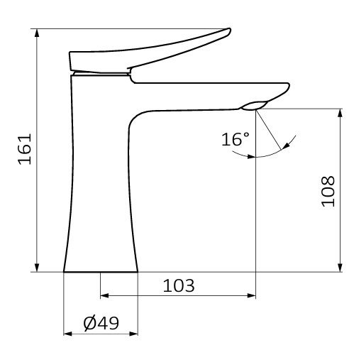 Змішувач для умивальника GRB Nava Хром 66510600