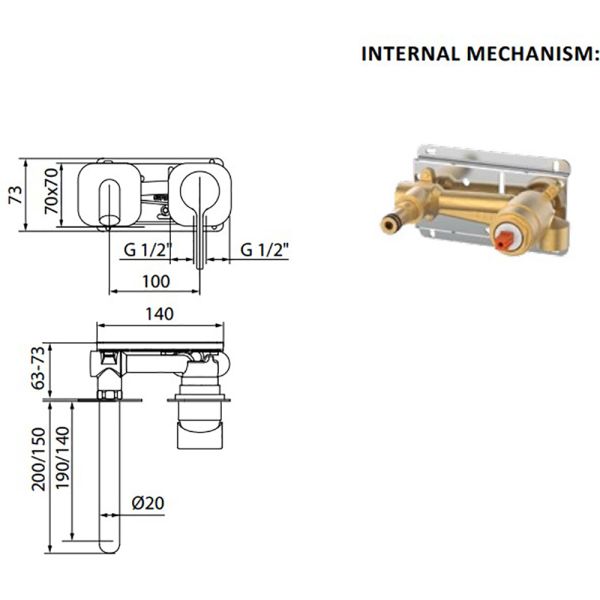 Змішувач для умивальника GRB Axis Black 74634742