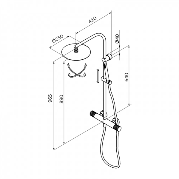 Душова система GRB Aura термостатична чорна 75425752