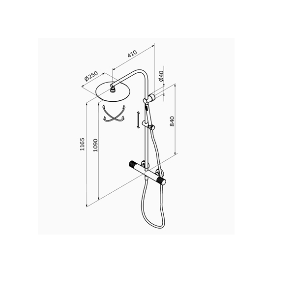 Душова система GRB Aura з двовентильним змішувачем чорний 75499752XL