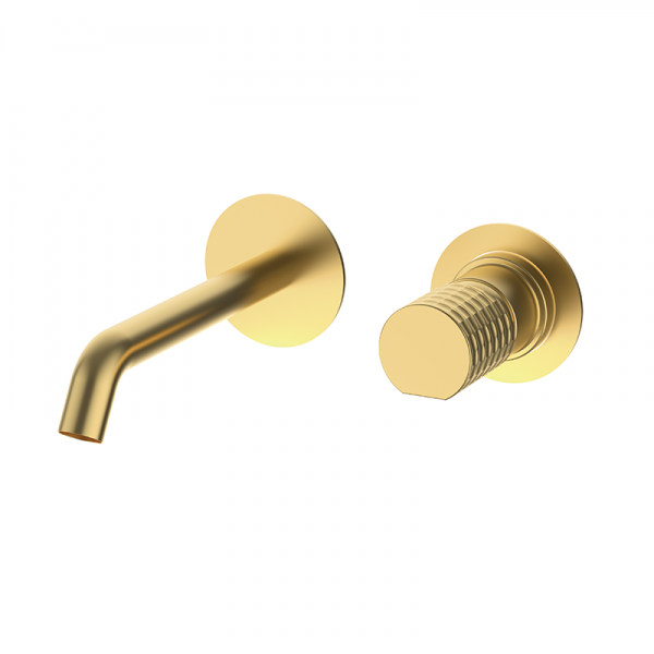 Змішувач для раковини GRB Aura настінний одновентильний матове золото 75535757