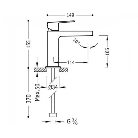 Змішувач для раковини TRES Project 21110301KM чорний