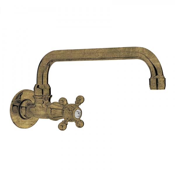 Змішувач для кухні GRB Cocinas 1866 одновентильний настінний зістарена латунь 80920809