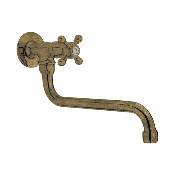 Змішувач для кухні GRB Cocinas 1866 одновентильний настінний зістарена латунь 80925809