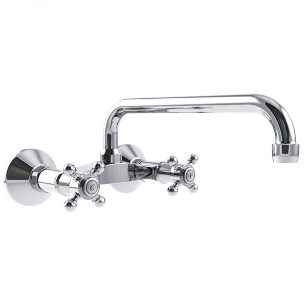 Змішувач для кухні GRB Cocinas 1866 двовентильний настінний хром 80952800