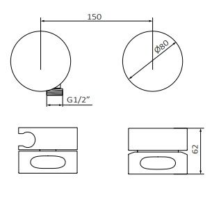 Зовнішня частина змішувача in Cool 90102002 прихованого монтажу на два споживача Чорний