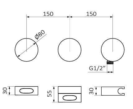 Зовнішня частина змішувача-термостату in Cool 90103000 із хромованим покриттям на три споживачі