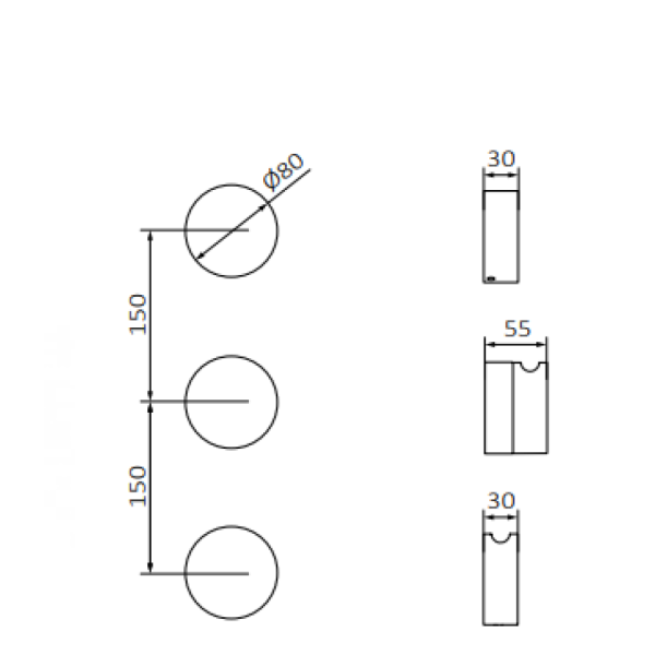 Змішувач вбудований із термостатом GRB Incool Stainless Steel PVD 90105093 зовнішня частина