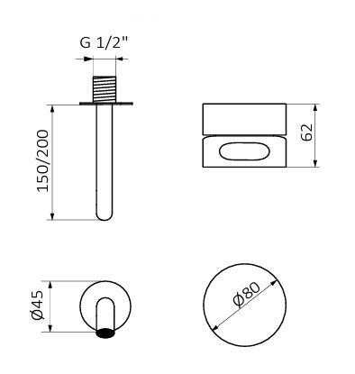 Змішувач для раковини GRB in Cool прихованого монтажу нержавіюча сталь 90106003