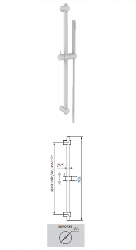 Змішувач для ванни та душу одновентильний та штангою GRB Cool білий 90226901