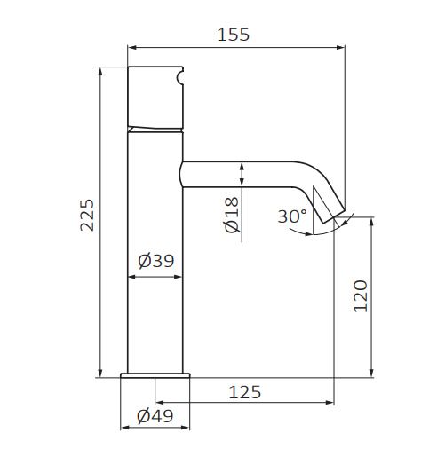 Змішувач для умивальника одновентильний GRB Cool з донним клапаном золото 90531905