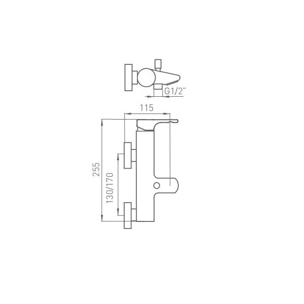 Змішувач для ванни Tender 905900 в комплекті з ручним душем.