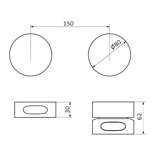 Змішувач для душу GRB in Cool горизонтальний 2/3 поліроване золото 90902105