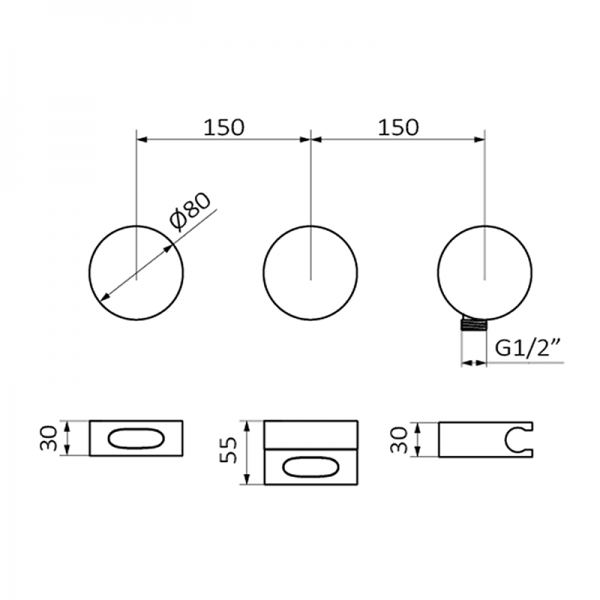 Змішувач для душу GRB in Cool термостатичний 2/3 з виходом для шланга поліроване золото 90903005