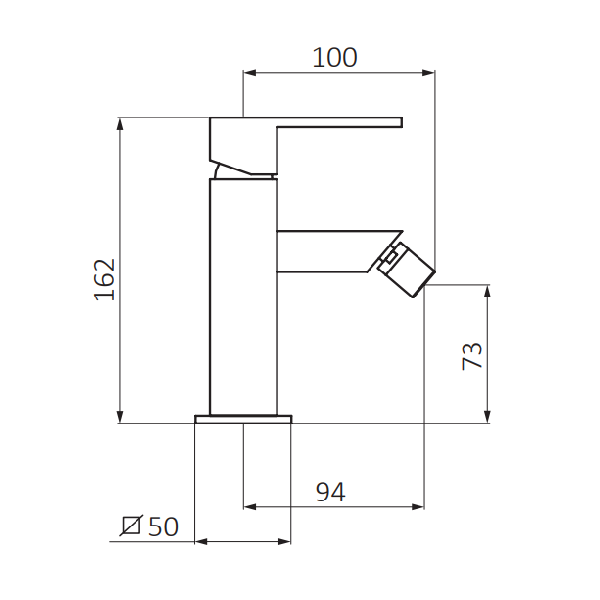 Змішувач для біде GRB Kala одноважільний з донним клапаном хром 917800