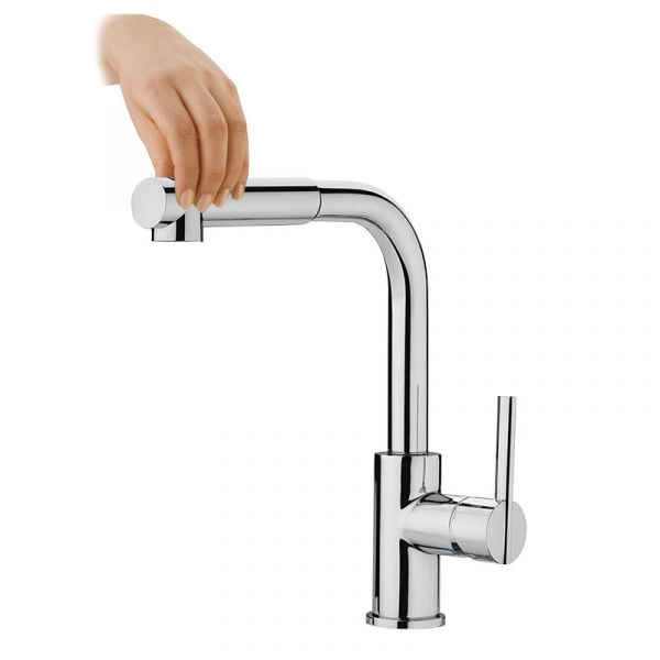 Змішувач для кухні з висувною лійкою GRB Kitchen одноважільний хром 985900